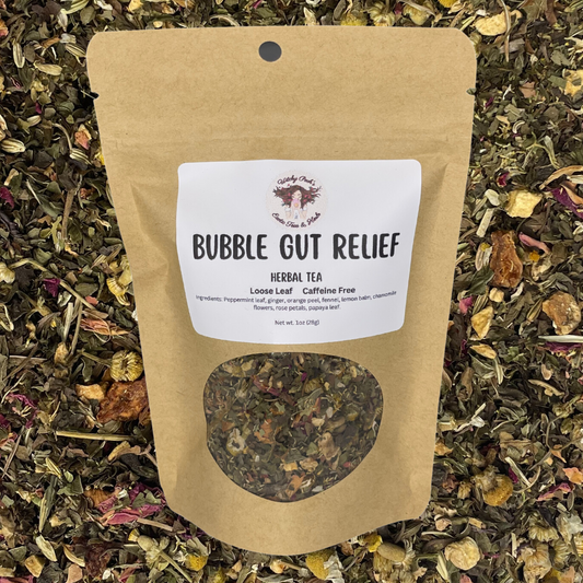 Witchy Pooh's Bubble Gut Relief Loose Leaf Herbal Functional Tea, Caffeine Free, For Digestive Issues