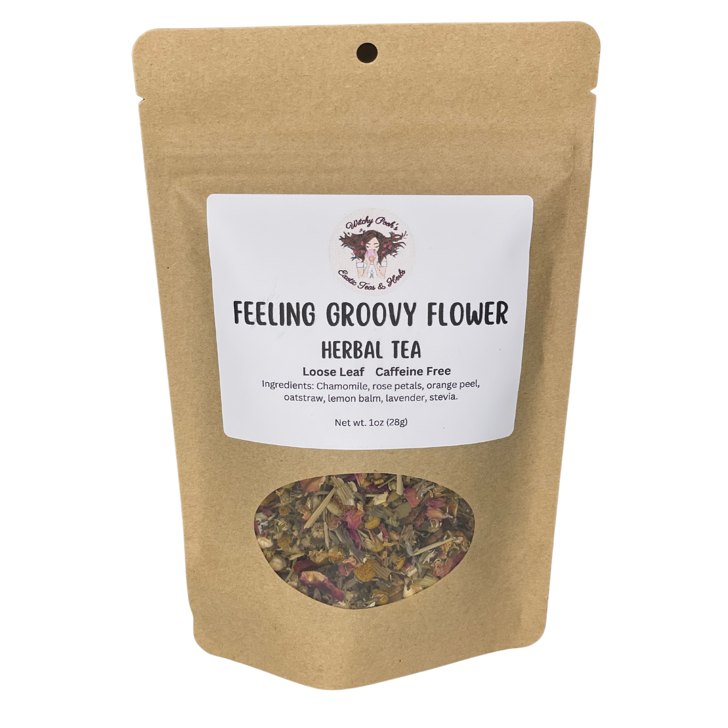 Witchy Pooh's Feeling Groovy Flower Loose Leaf Herbal Tea For Relaxation Caffeine Free