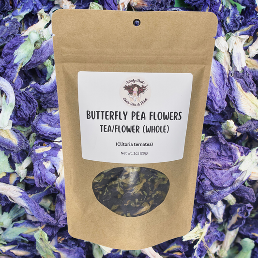 Butterfly Pea Flower Loose Leaf Herbal Blue Colored Tea, Add Lime to Turn Purple!