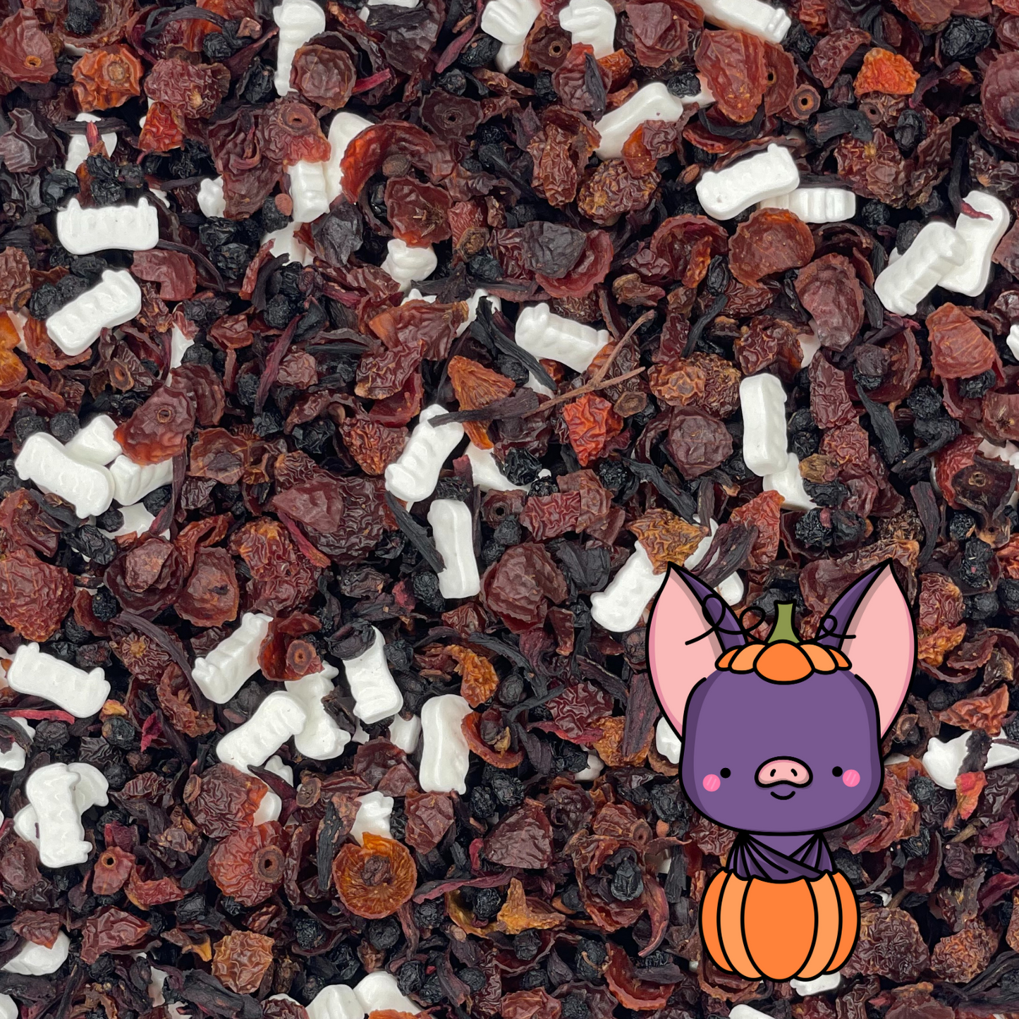 Witchy Pooh's Vampire's Kiss Loose Leaf Fruit Elderberry Herbal Tea with Candy Vampire Teeth, Caffeine Free