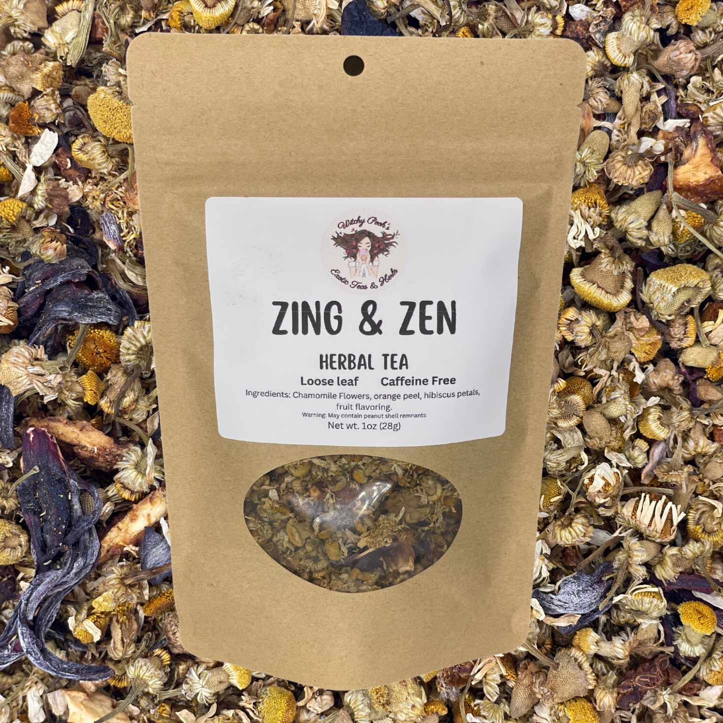 Zing & Zen Tea, Herbal Tea, Loose Leaf Tea, Caffeine Free Tea, Flavored Tea, Chamomile Tea