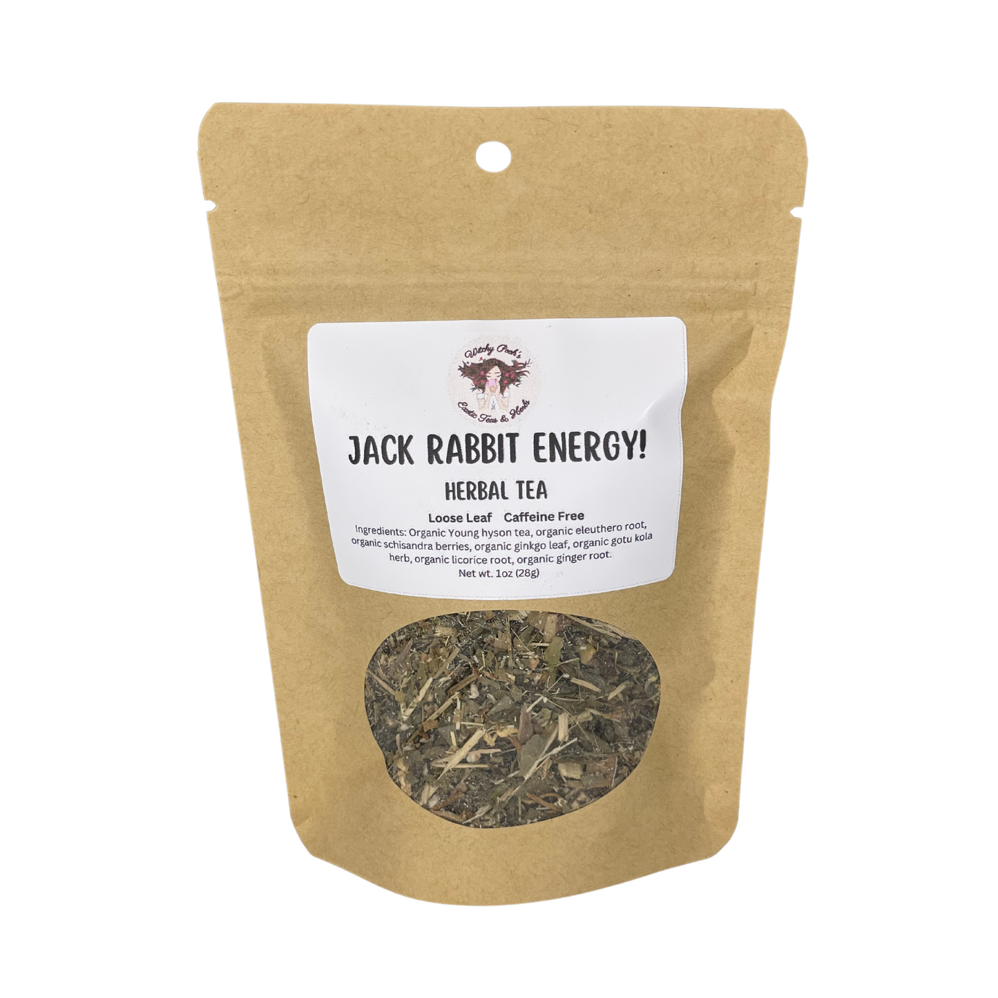 Jack Rabbit Energy! Loose Leaf Functional Herbal Tea, Caffeine Free, Sugar Free Energy Drink