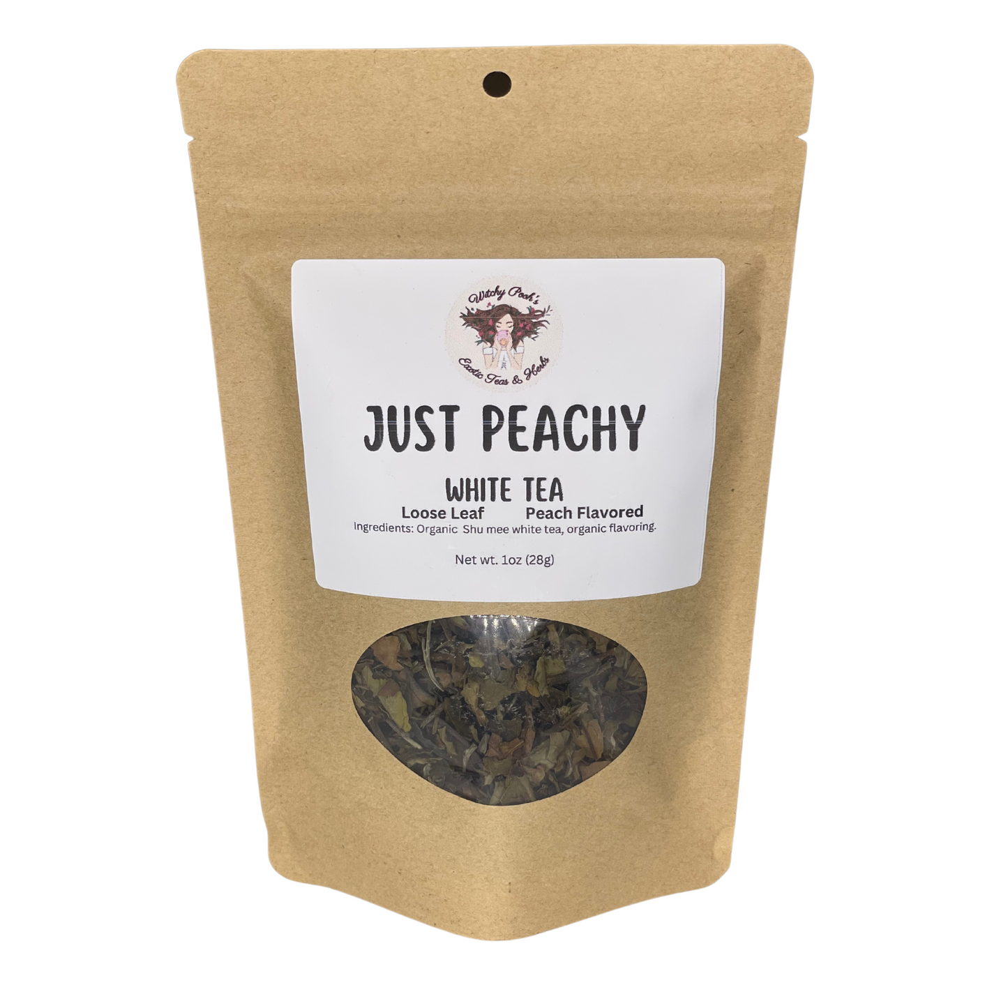 Just Peachy Loose Leaf White Tea, Peach Flavored, Low Caffeine Content