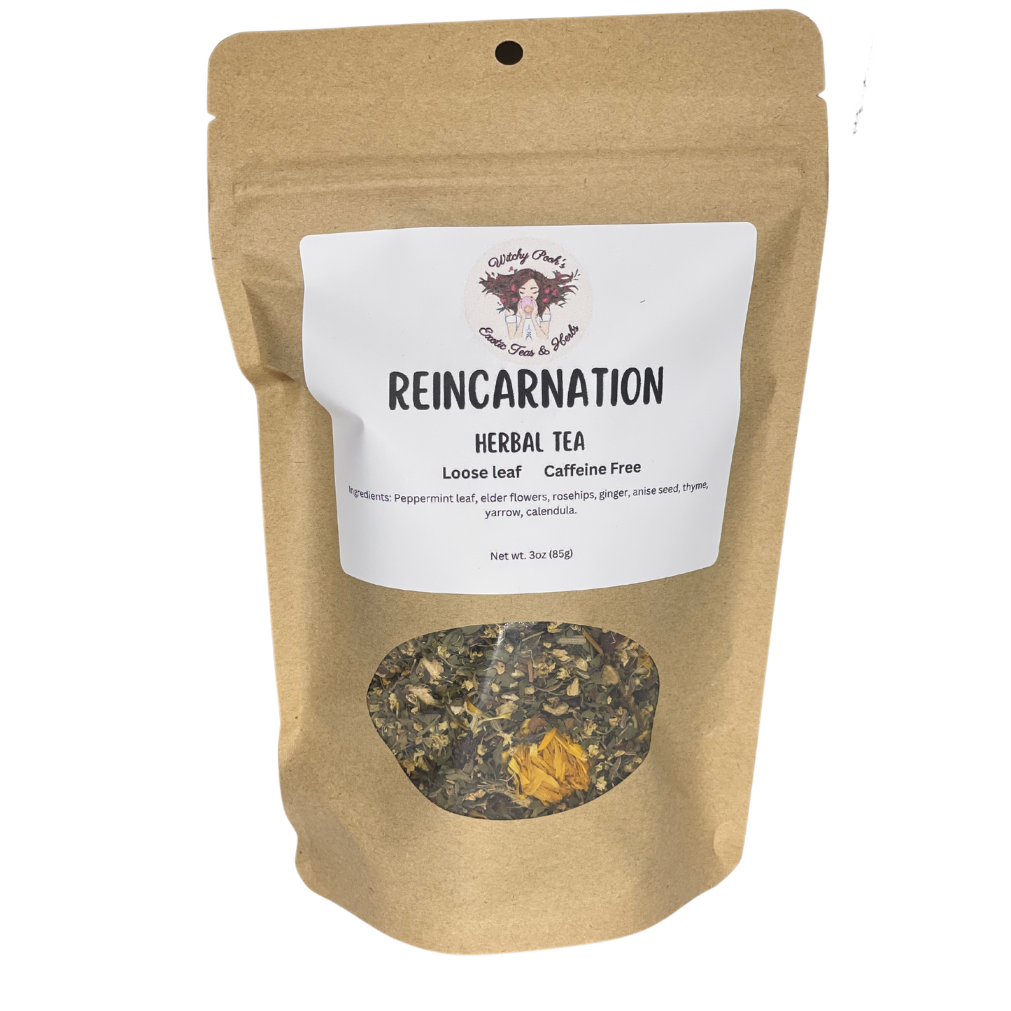 Reincarnation Loose Leaf Functional Herbal Tea, Caffeine Free, For Cold and Flu Relief, Immune Boost