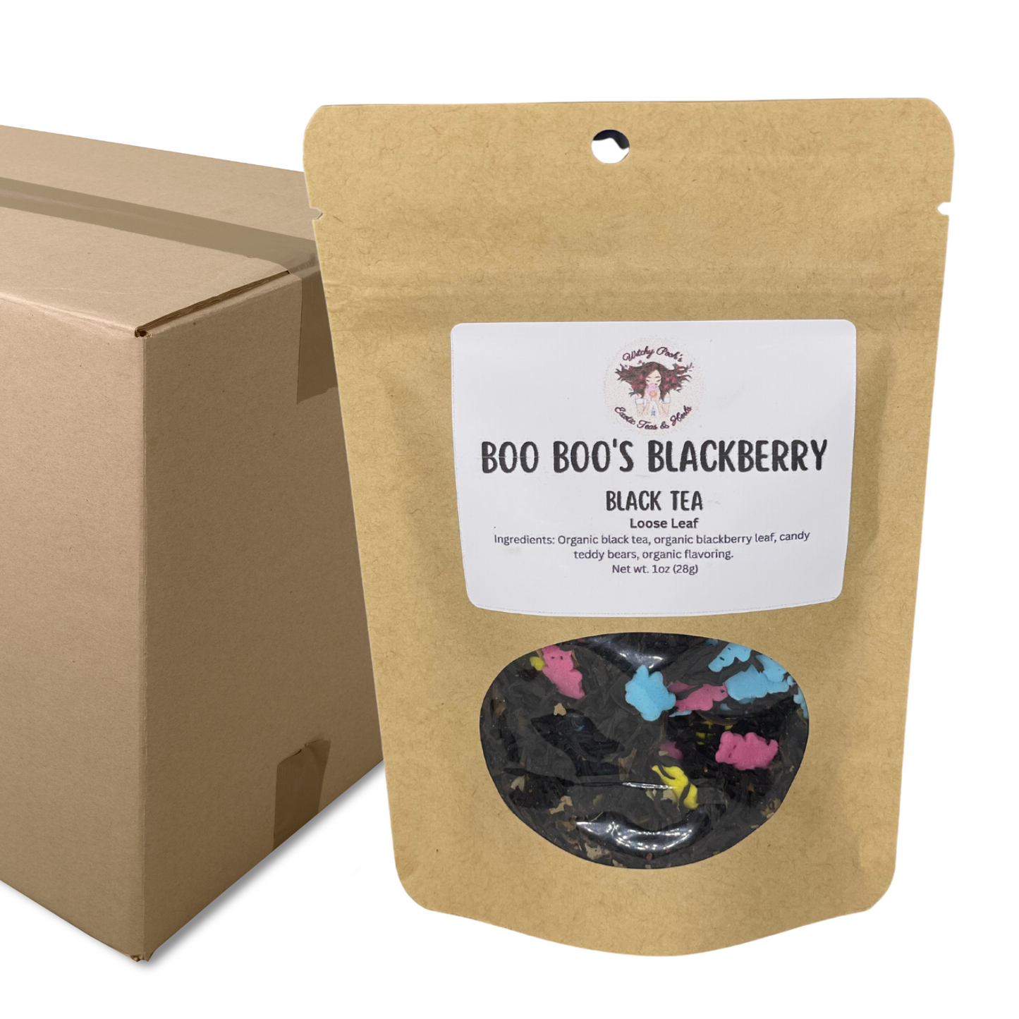Boo Boo's Blackberry Flavored Loose Leaf Black Tea with Candy Teddy Bears
