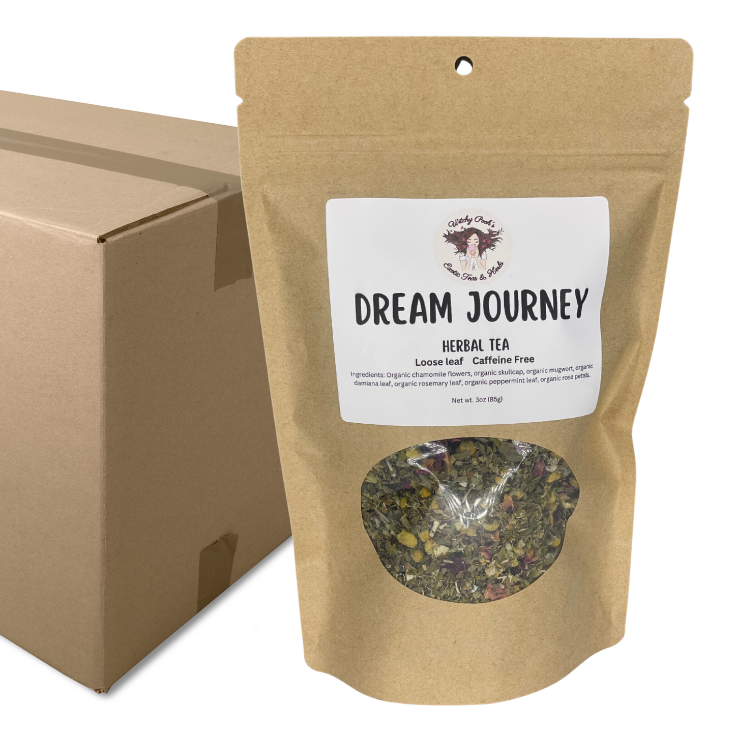 Dream Journey Loose Leaf Organic Functional Tea to Sleep and Enhance Dreaming, Caffeine Free