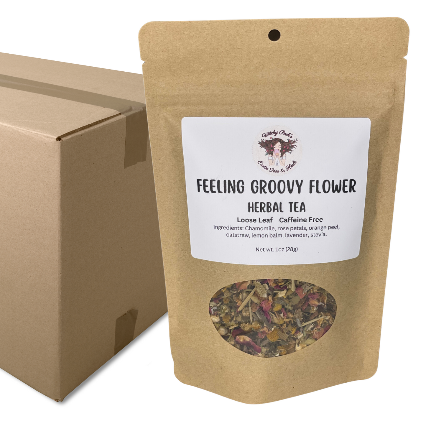 Witchy Pooh's Feeling Groovy Flower Loose Leaf Herbal Tea For Relaxation Caffeine Free