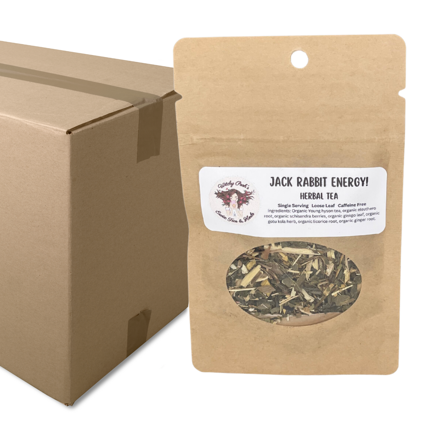 Jack Rabbit Energy! Loose Leaf Functional Herbal Tea, Caffeine Free, Sugar Free Energy Drink