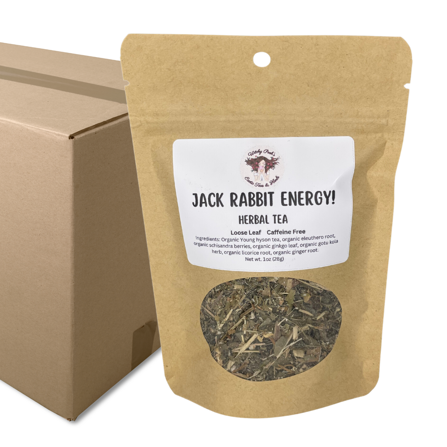 Witchy Pooh's Jack Rabbit Energy! Loose Leaf Functional Herbal Tea, Caffeine Free, Sugar Free Energy Drink