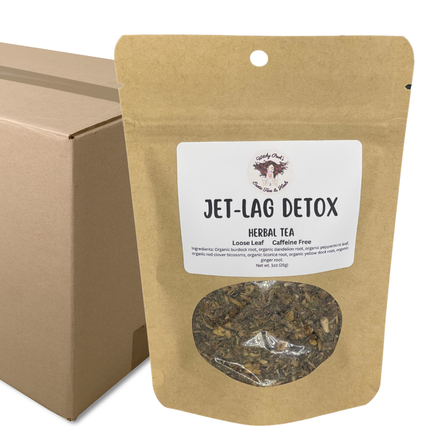 Jet-Lag Relief Loose Leaf Organic Functional Herbal Detox Tea, Caffeine Free, For Jet Lag Relief