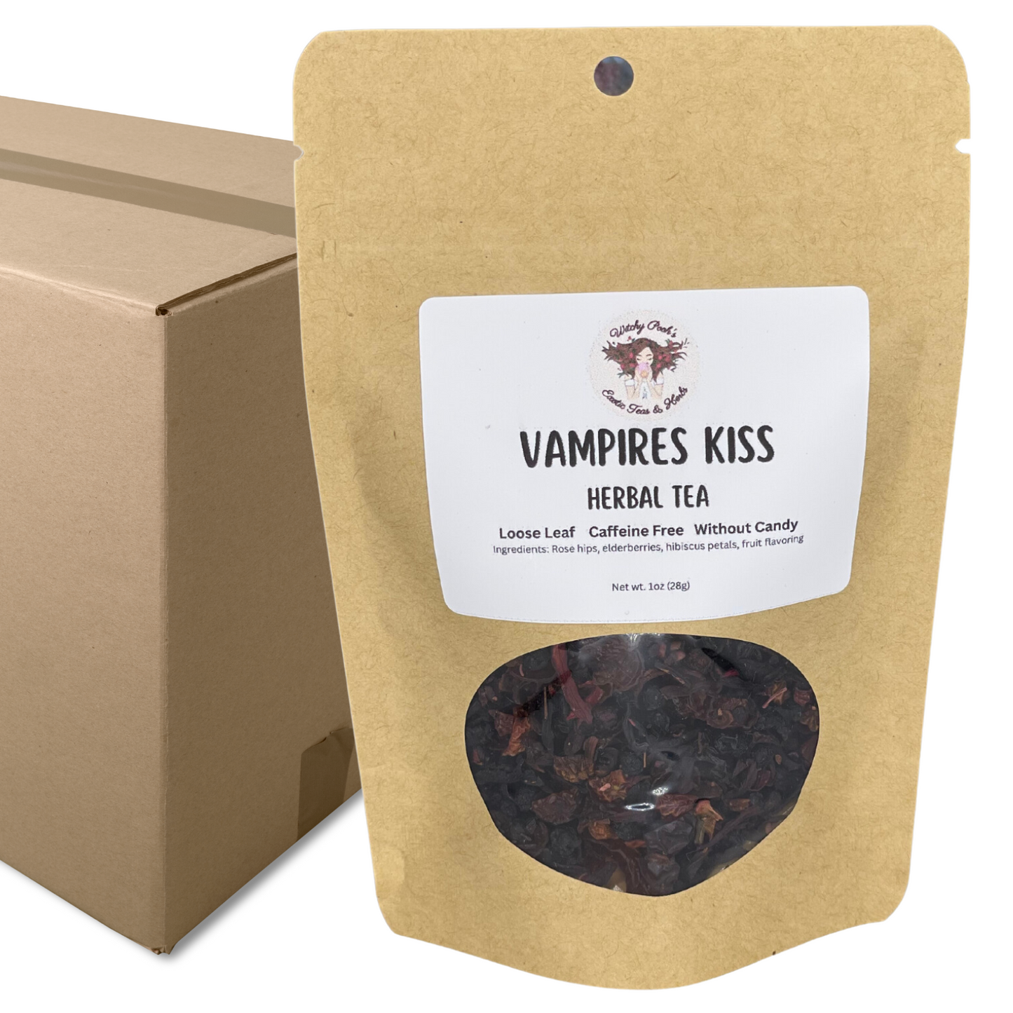 Witchy Pooh's Vampire's Kiss Loose Leaf Elderberry Fruit Herbal Tea, Caffeine Free