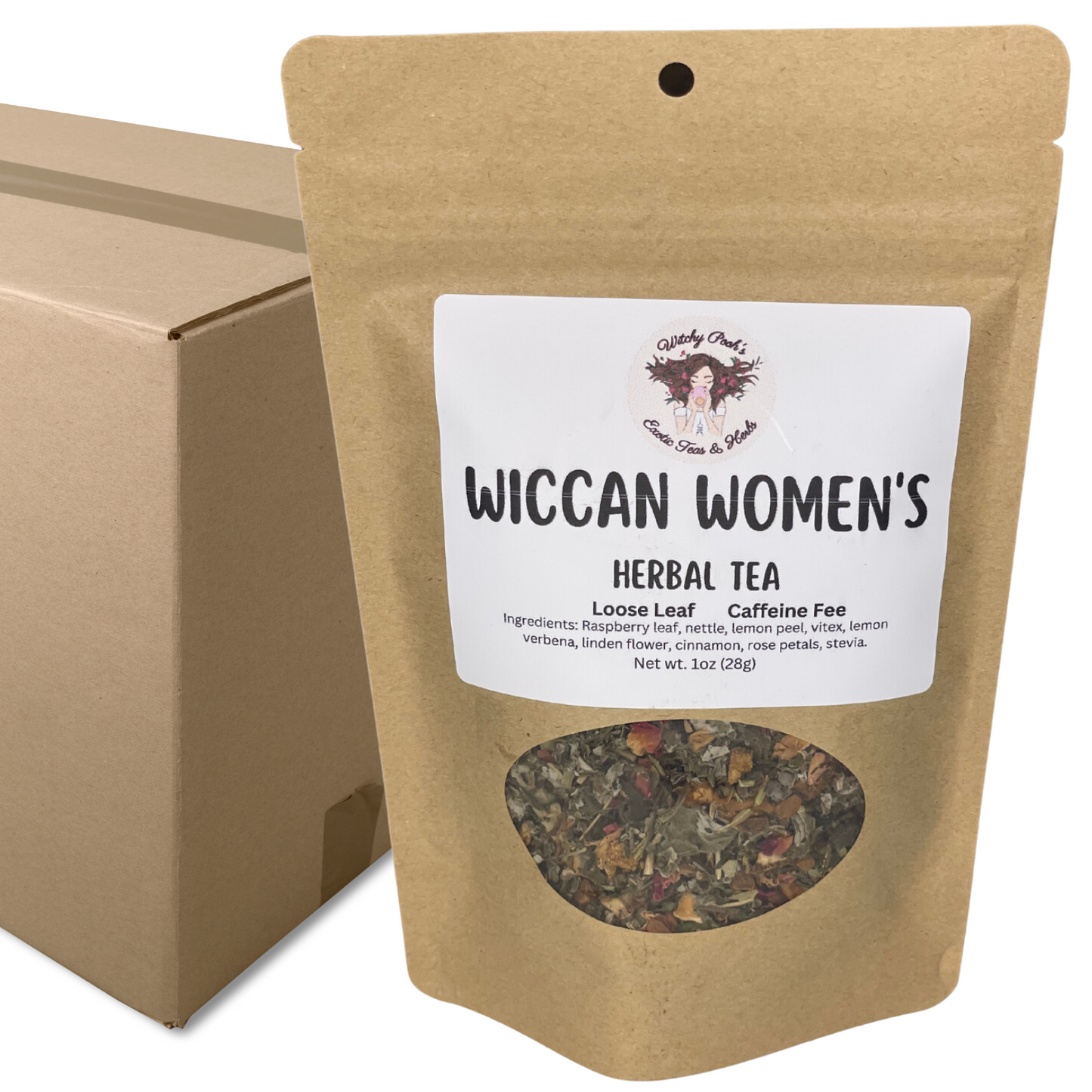 Witchy Pooh's Wiccan Women's Loose Leaf Herbal Tea, Caffeine Free