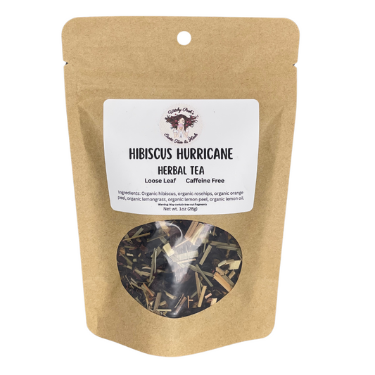 Witchy Pooh's Hibiscus Hurricane Organic Loose Leaf Herbal Fruit Tea, Caffeine Free
