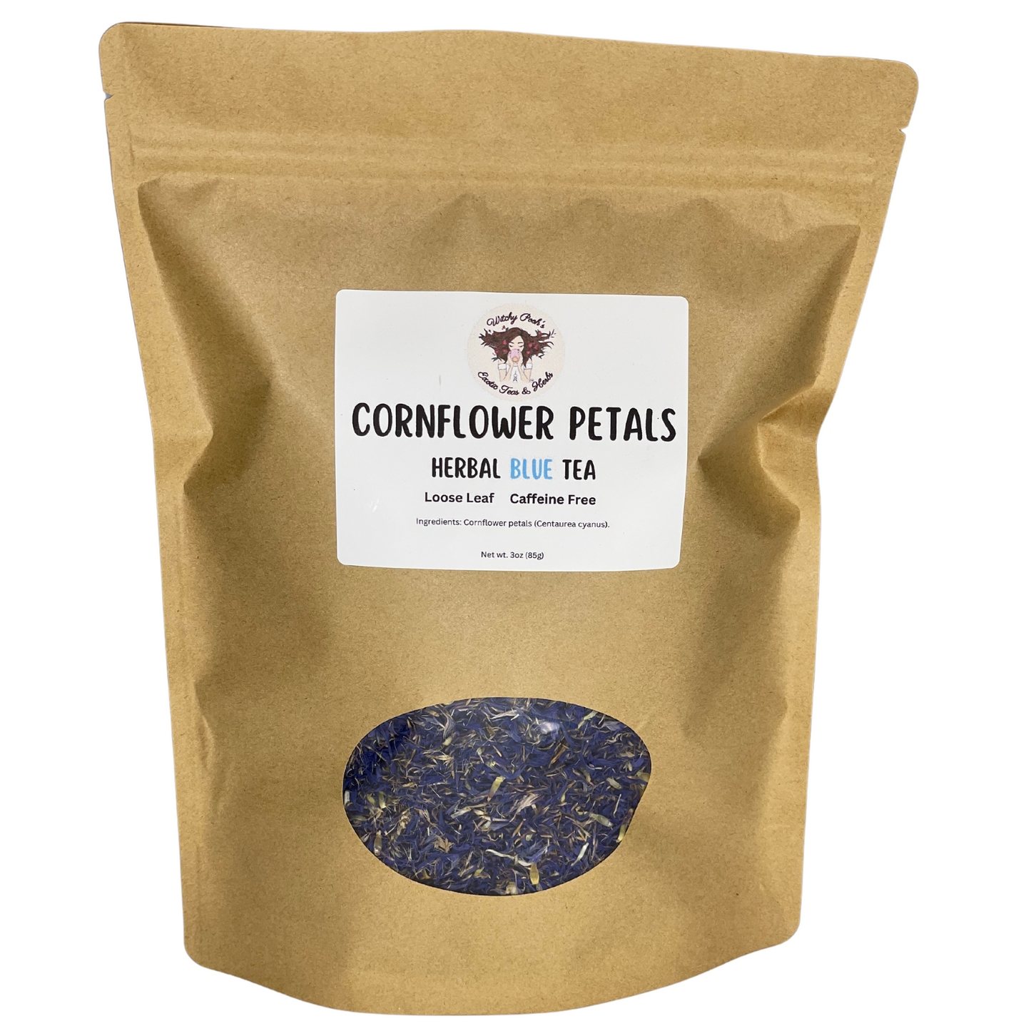 Witchy Pooh's Cornflowers Petals Loose Leaf Herbal Blue Tea, Caffeine Free