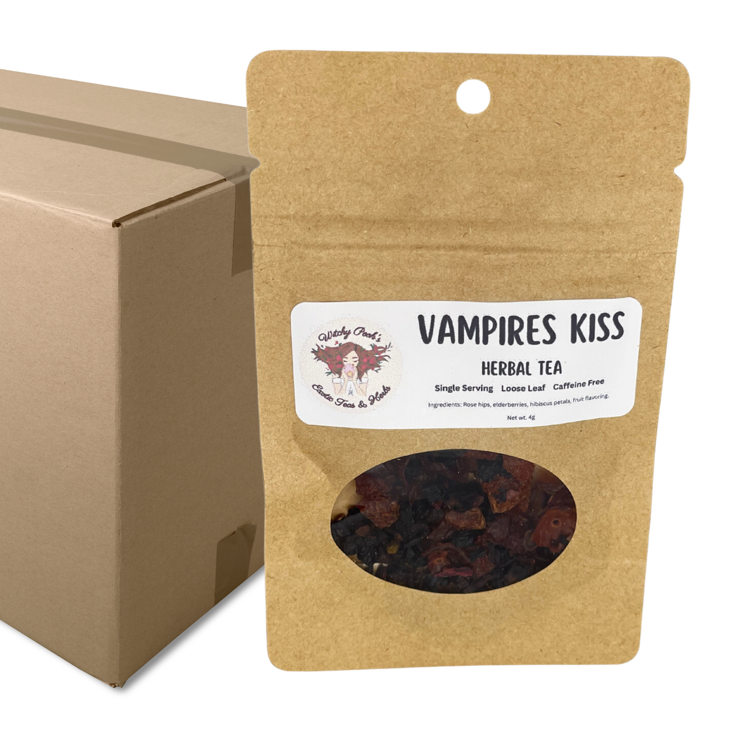 Witchy Pooh's Vampire's Kiss Loose Leaf Elderberry Fruit Herbal Tea, Caffeine Free