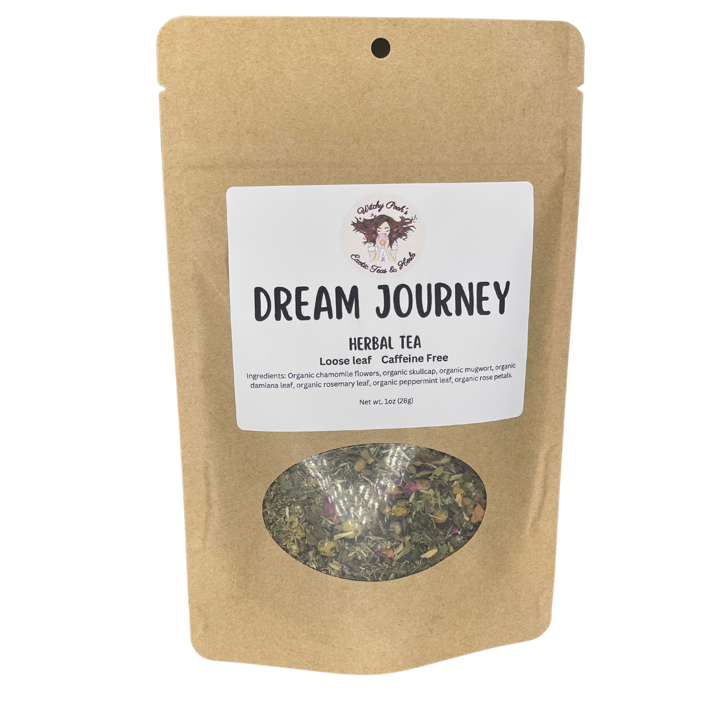 Dream Journey Loose Leaf Organic Functional Tea to Sleep and Enhance Dreaming, Caffeine Free