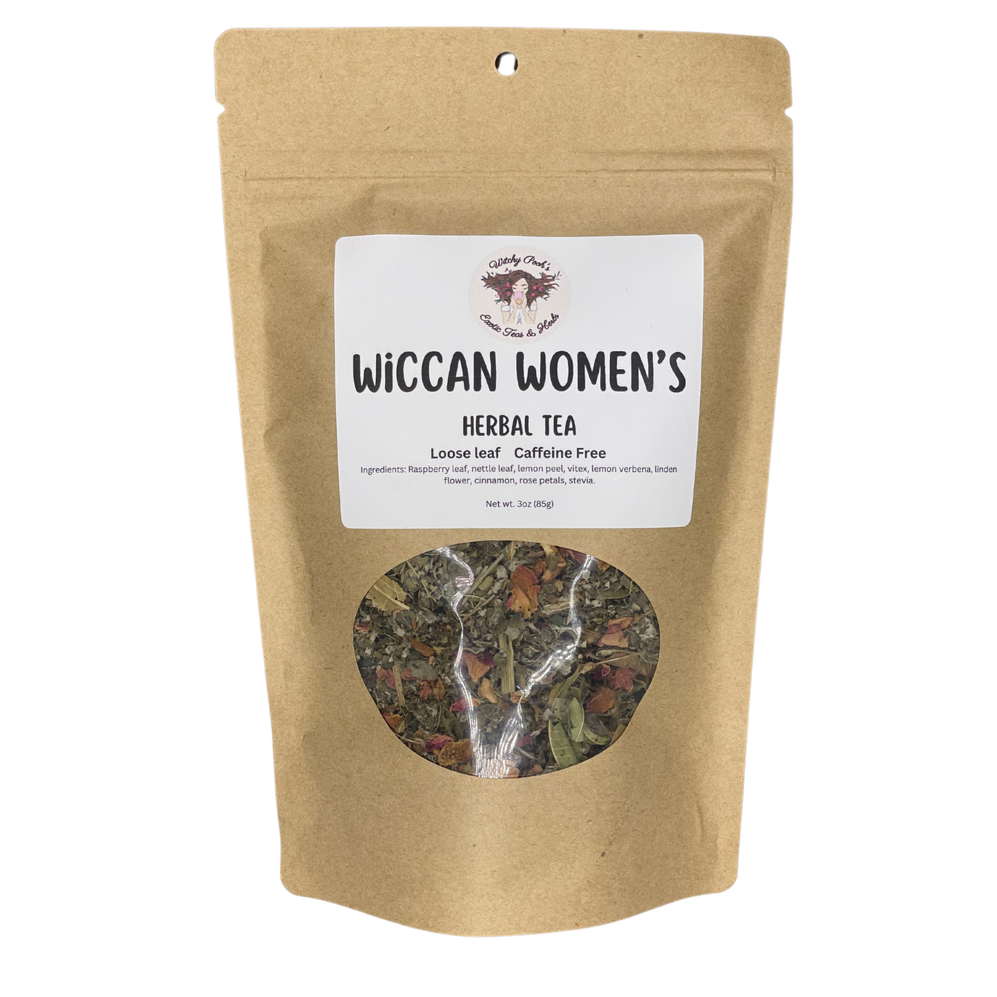 Witchy Pooh's Wiccan Women's Loose Leaf Herbal Tea, Caffeine Free