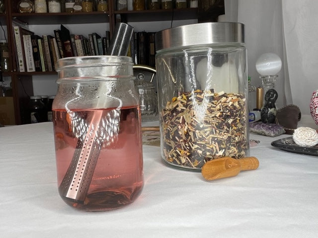 Tea Infuser Stick for loose leaf tea, Spring Loaded Tea Strainer, Holder