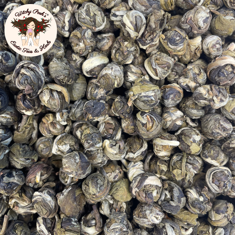 Witchy Pooh's Jasmine Dragon Pearl Tea- Loose Leaf Jasmine Scented Green Tea, Caffeinated - Image 4