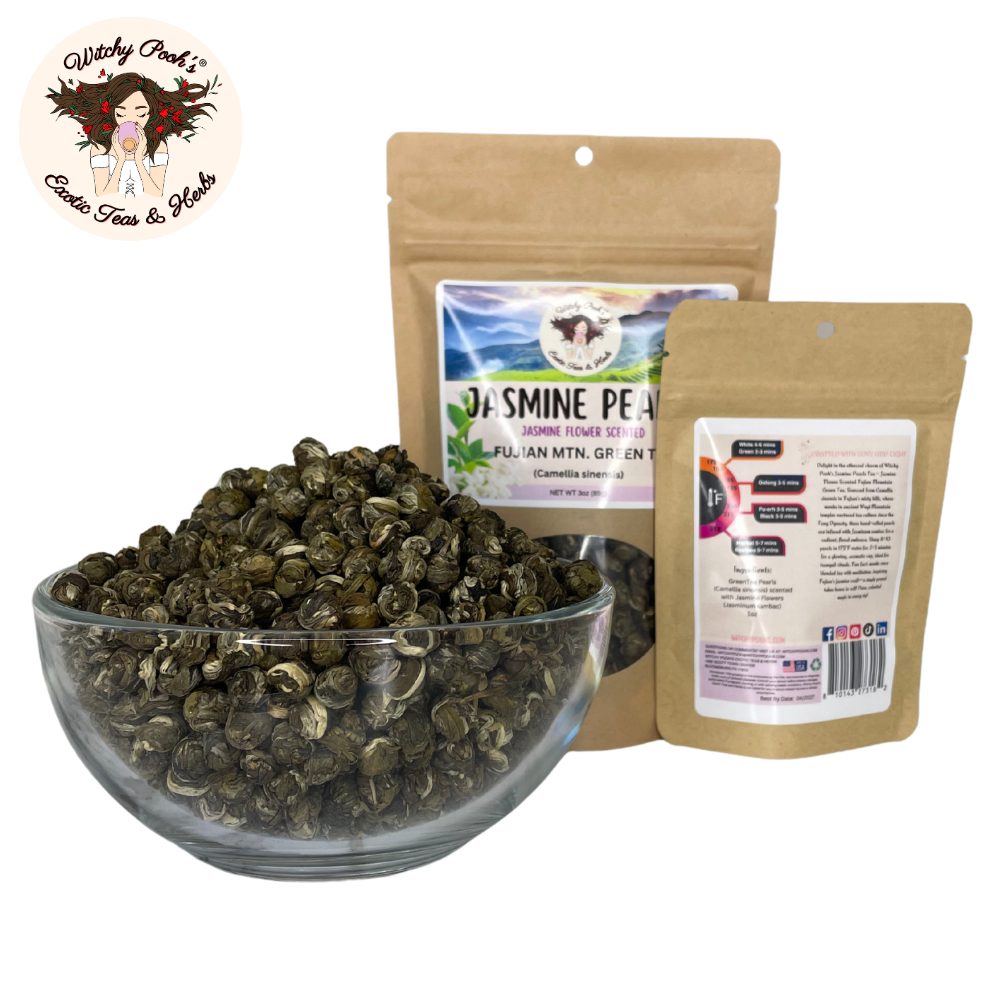 Witchy Pooh's Jasmine Dragon Pearl Tea- Loose Leaf Jasmine Scented Green Tea, Caffeinated - Image 11