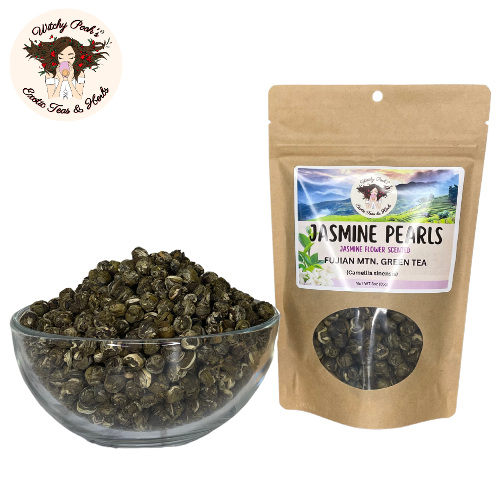 Witchy Pooh's Jasmine Dragon Pearl Tea- Loose Leaf Jasmine Scented Green Tea, Caffeinated - Image 14