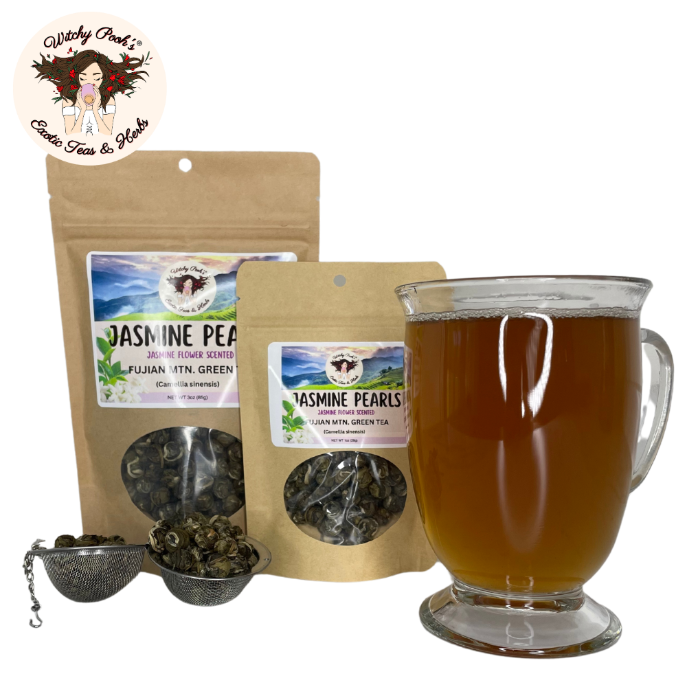 Witchy Pooh's Jasmine Dragon Pearl Tea- Loose Leaf Jasmine Scented Green Tea, Caffeinated - Image 19