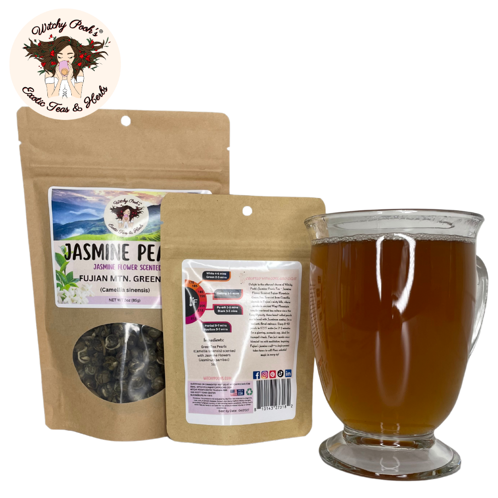 Witchy Pooh's Jasmine Dragon Pearl Tea- Loose Leaf Jasmine Scented Green Tea, Caffeinated - Image 23