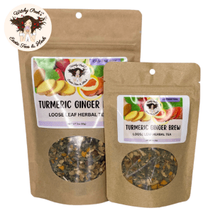 Witchy Pooh's Turmeric Ginger Brew Tea - Loose Leaf Herbal Tea, Caffeine Free