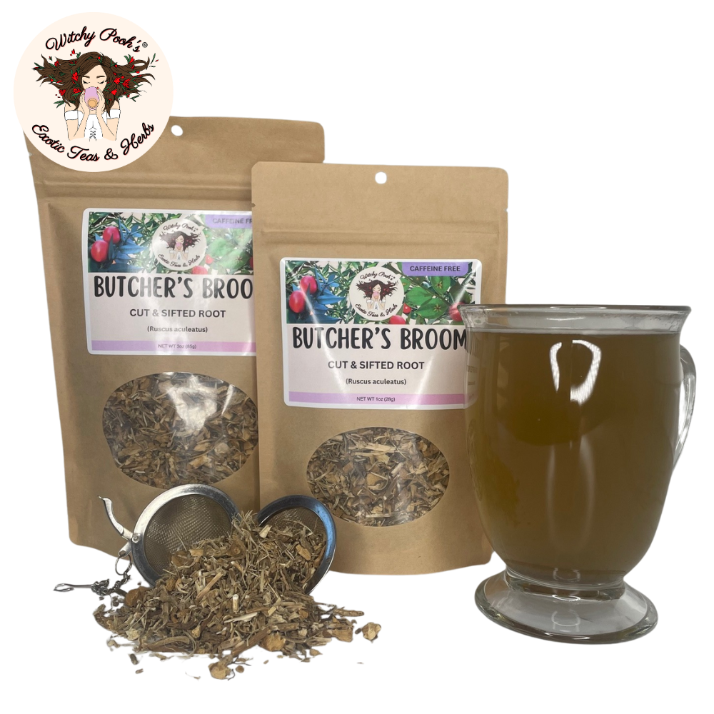 Witchy Pooh's Butcher's Broom Tea, Cut & Sifted Root, Caffeine Free - Image 2
