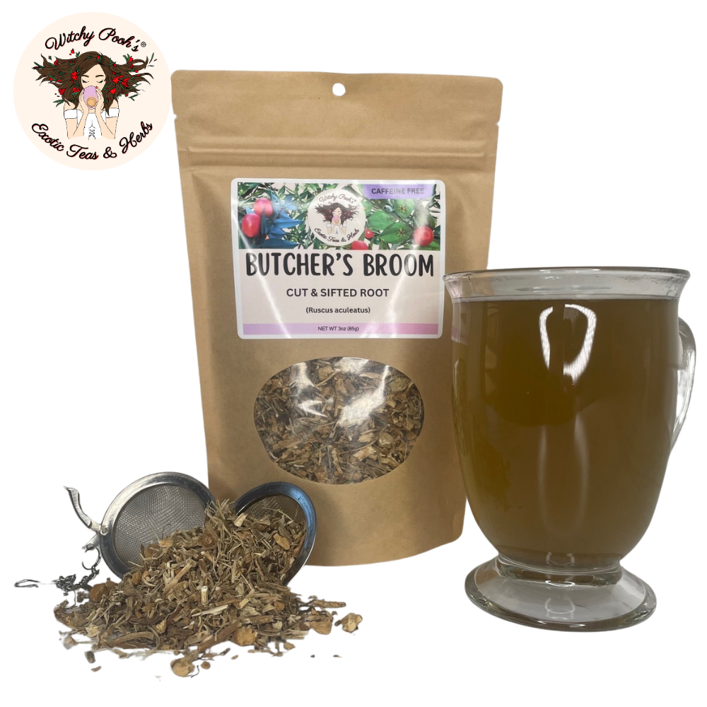 Witchy Pooh's Butcher's Broom Tea, Cut & Sifted Root, Caffeine Free - Image 3