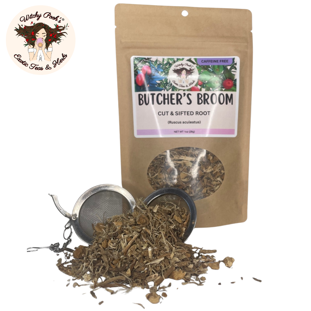 Witchy Pooh's Butcher's Broom Tea, Cut & Sifted Root, Caffeine Free - Image 6