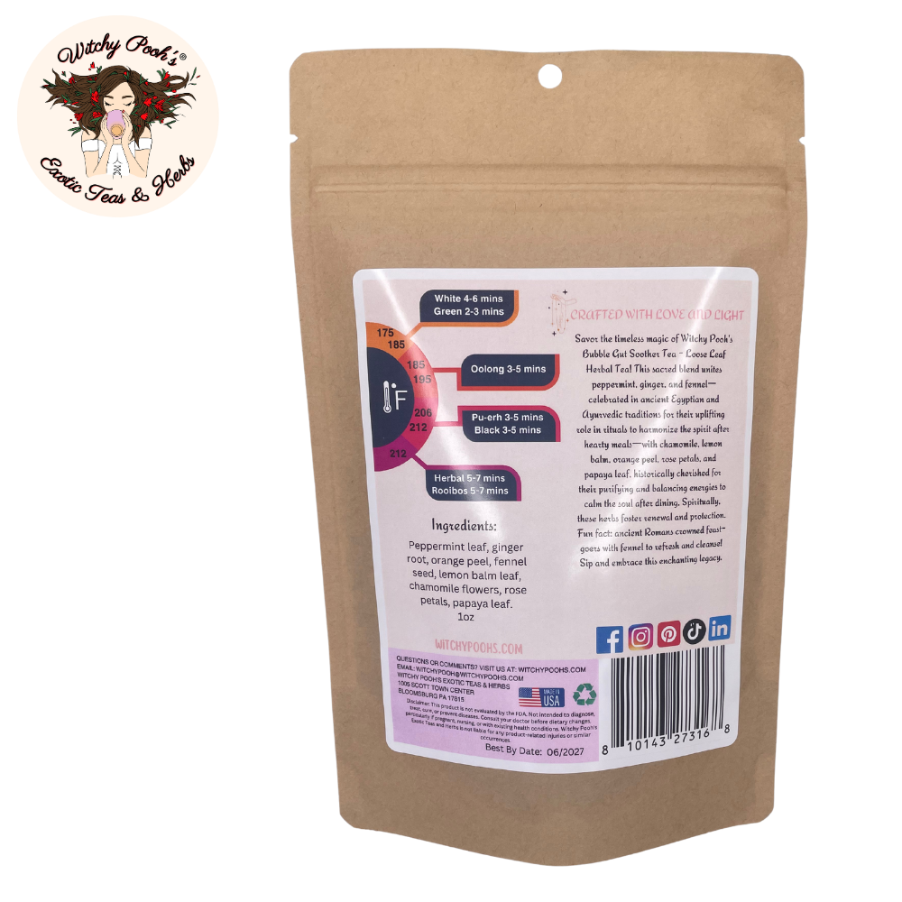 Witchy Pooh's Bubble Gut Soother Loose Leaf Herbal Tea, Caffeine Free - Image 2
