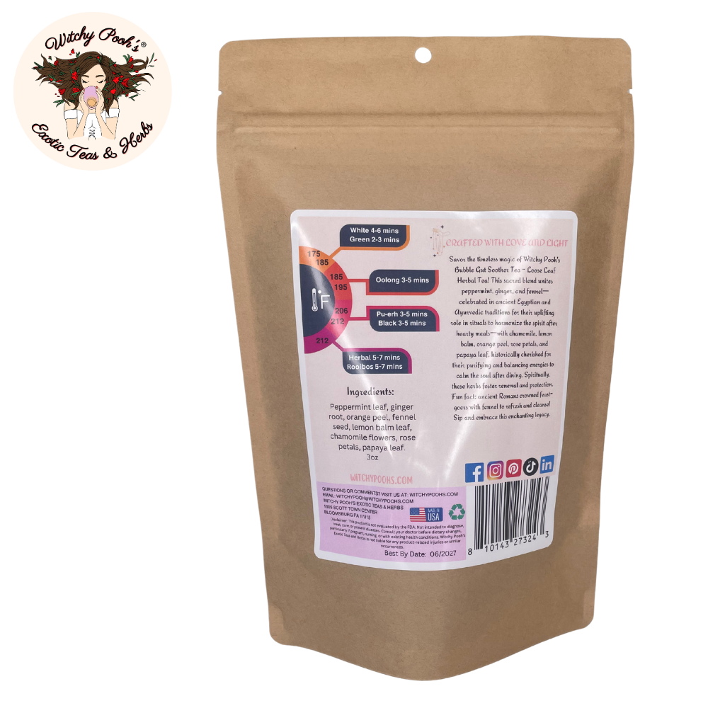 Witchy Pooh's Bubble Gut Soother Loose Leaf Herbal Tea, Caffeine Free - Image 4