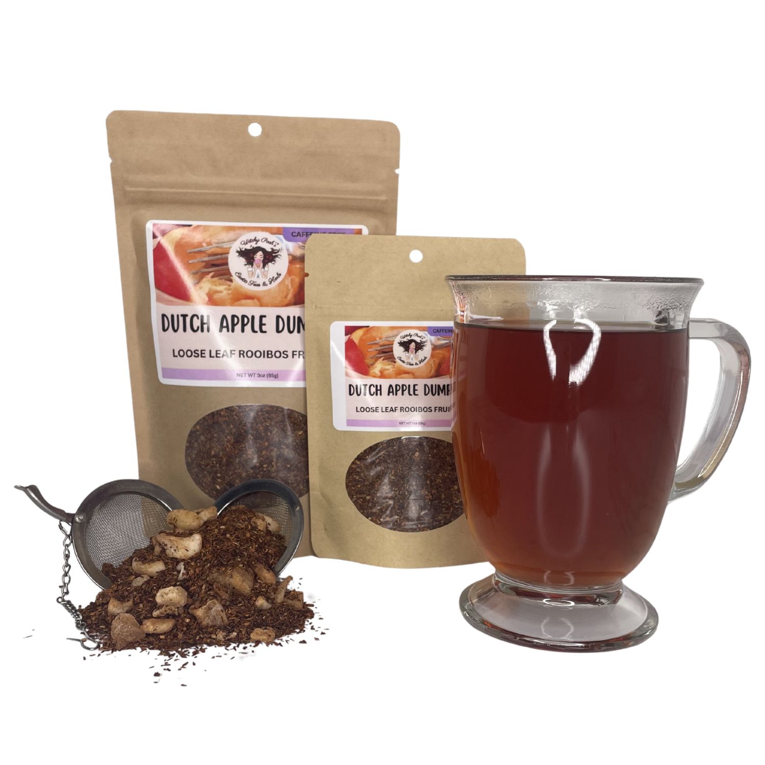 Witchy Pooh's Dutch Apple Dumpling Tea - Loose Leaf Apple Fruit Rooibos Tea, Caffeine Free - Image 11