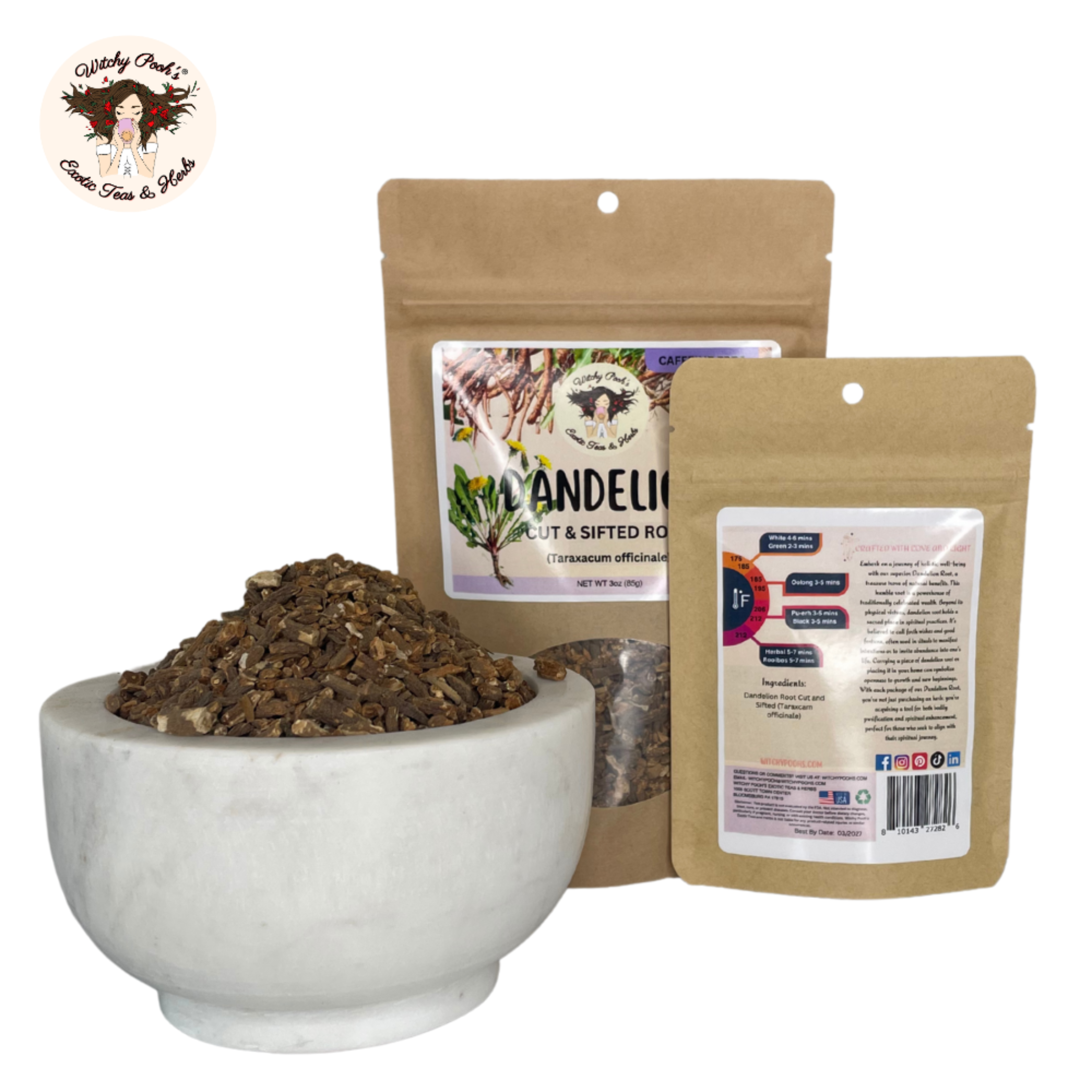 Witchy Pooh's Dandelion Root Tea - Cut and Sifted, Caffeine Free - Image 12