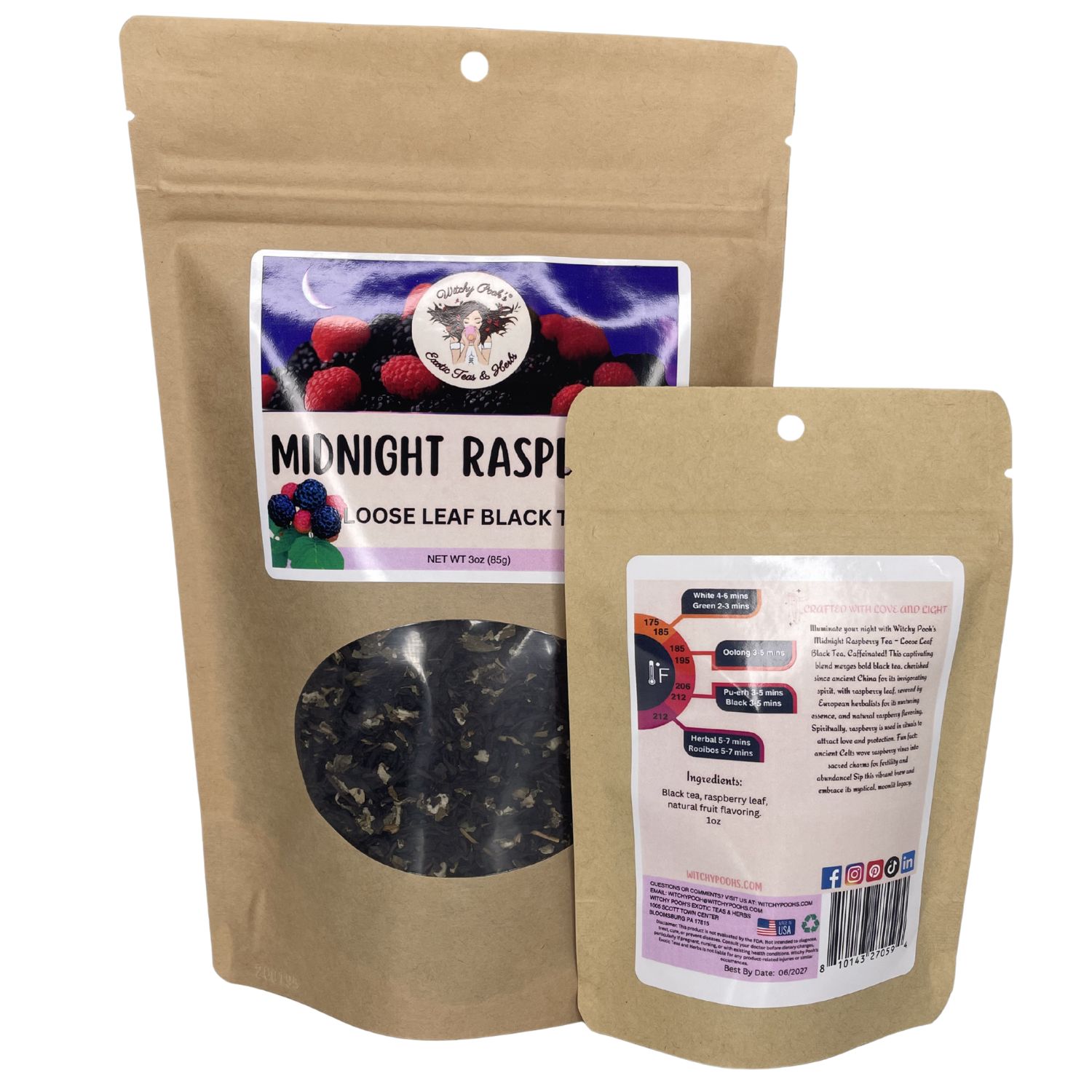 Witchy Pooh's Midnight Raspberry Tea - Loose Leaf Black Tea, Caffeinated - Image 4