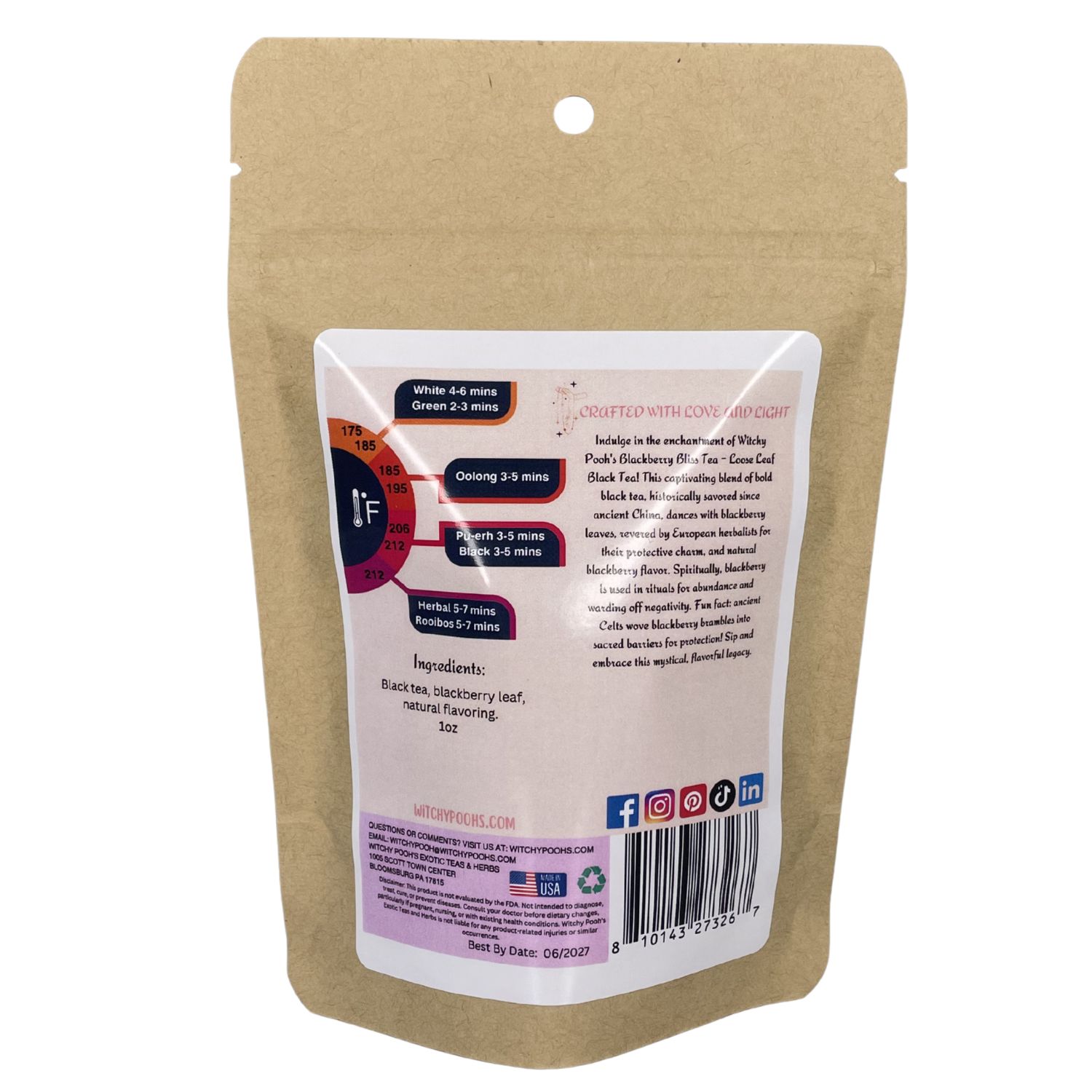 Witchy Pooh's Blackberry Bliss Loose Leaf Blackberry Flavored Black Tea - Image 8