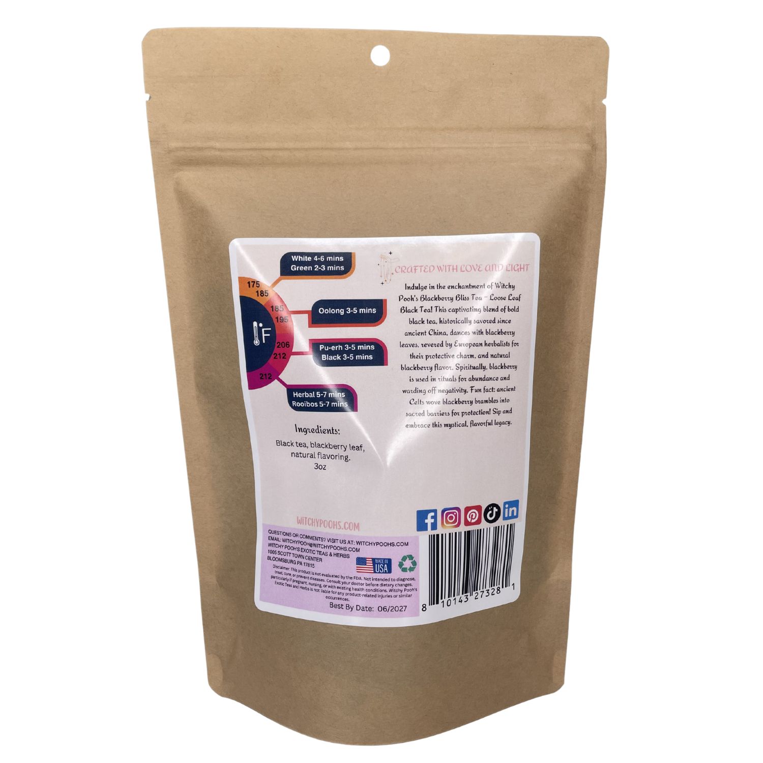 Witchy Pooh's Blackberry Bliss Loose Leaf Blackberry Flavored Black Tea - Image 9
